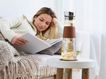 Preview: Glaskaraffe EVE "Circular-Cognac" (Spar-Set mit EVE-Cooler)