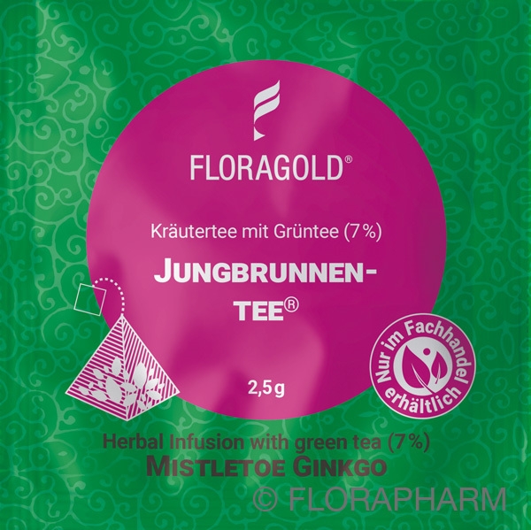 Jungbrunnentee (Kräutertee mit grünem Tee im Pyramidenbeutel)